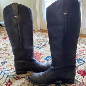 Knee high dark grey Frye boots